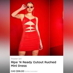 BNWOT Poster Grl cutout dress